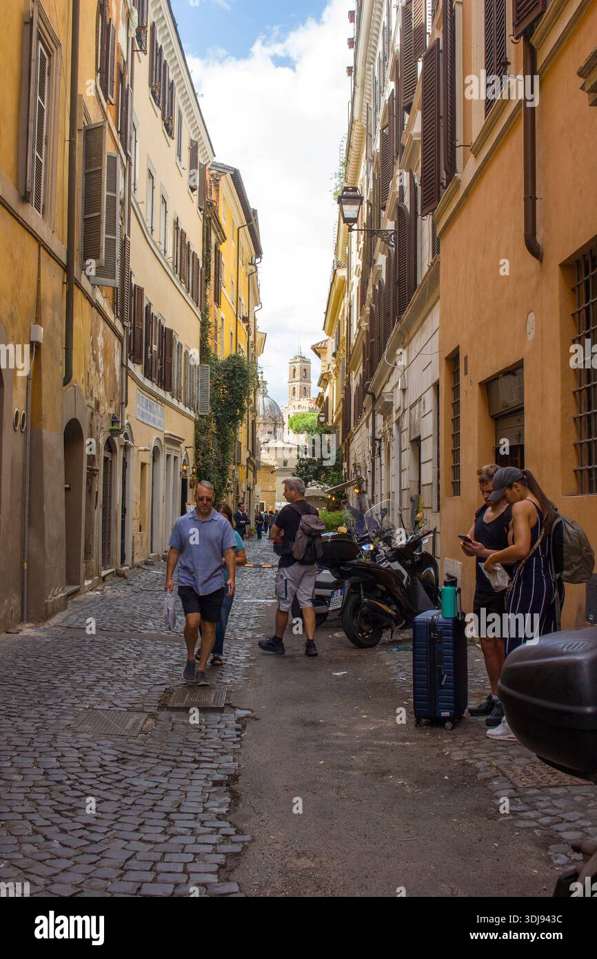 Roma, Italia - 25 settembre 2025: Via Vecchia a Roma in Italia Foto Stock