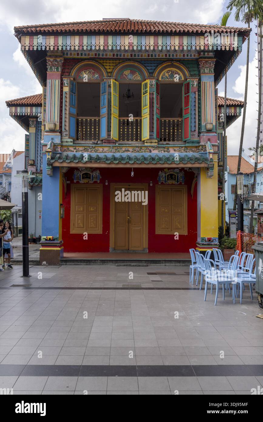 Tan Teng Niah House, colorata villa in stile inizio XX secolo, Little India, Singapore, Singapore Foto Stock