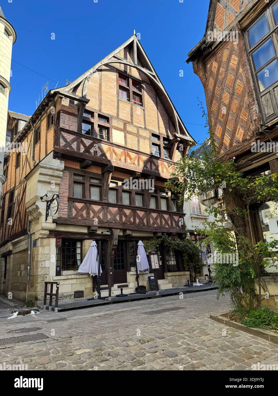Francia, Centro-Val de Loire, Touraine, Chinon, casa medievale in legno Foto Stock