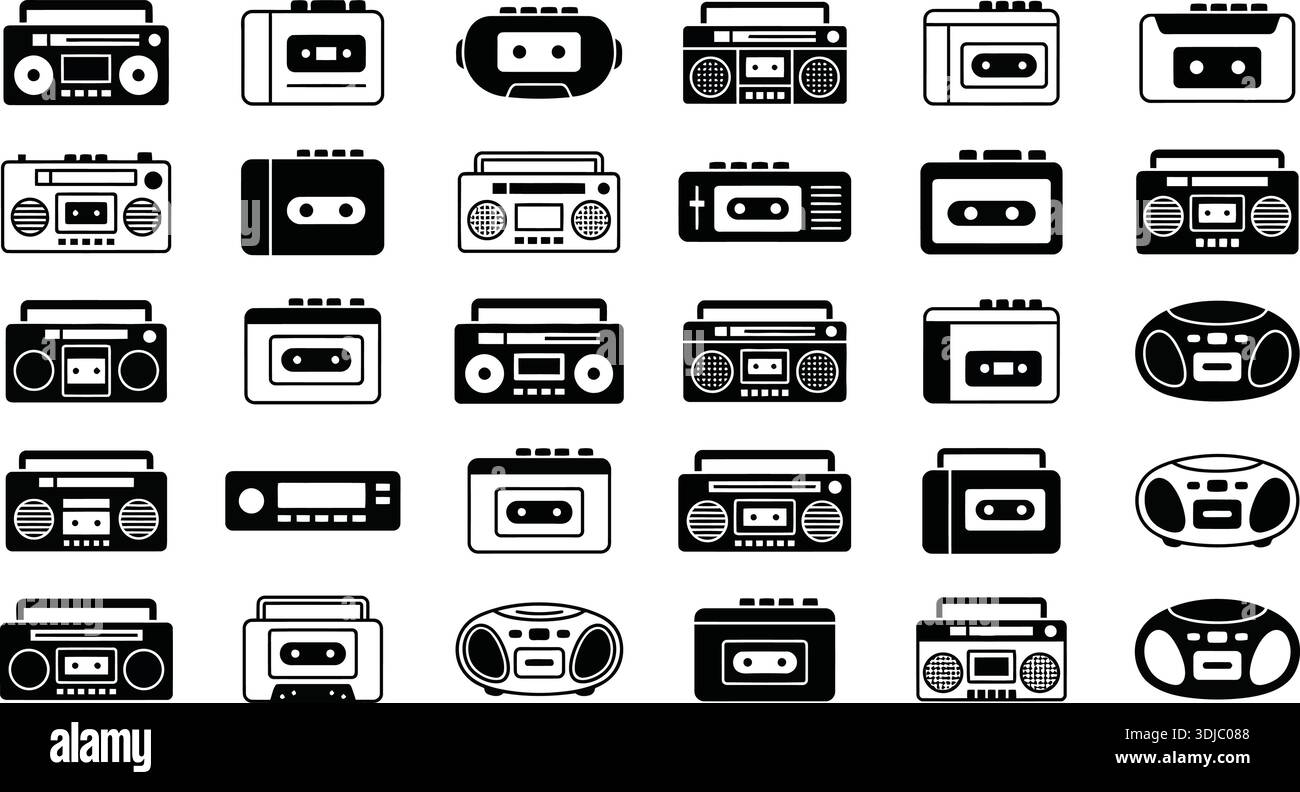Set di tre icone circolari antibatteriche in bianco e nero con simboli di virus e batteri, isolate su sfondo bianco. Illustrazione Vettoriale