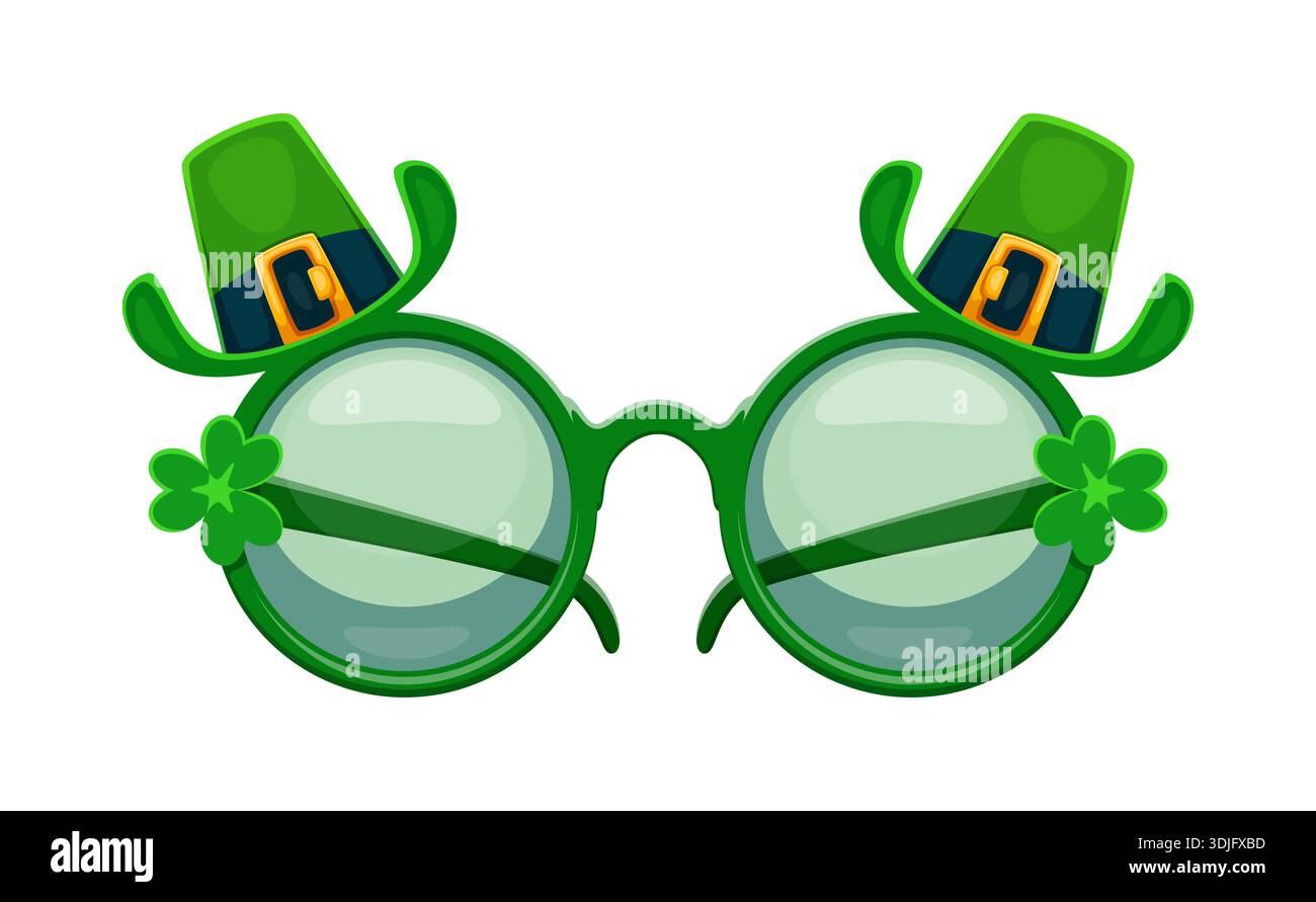 Occhiali rotondi per le vacanze di San Patrizio Illustrazione Vettoriale