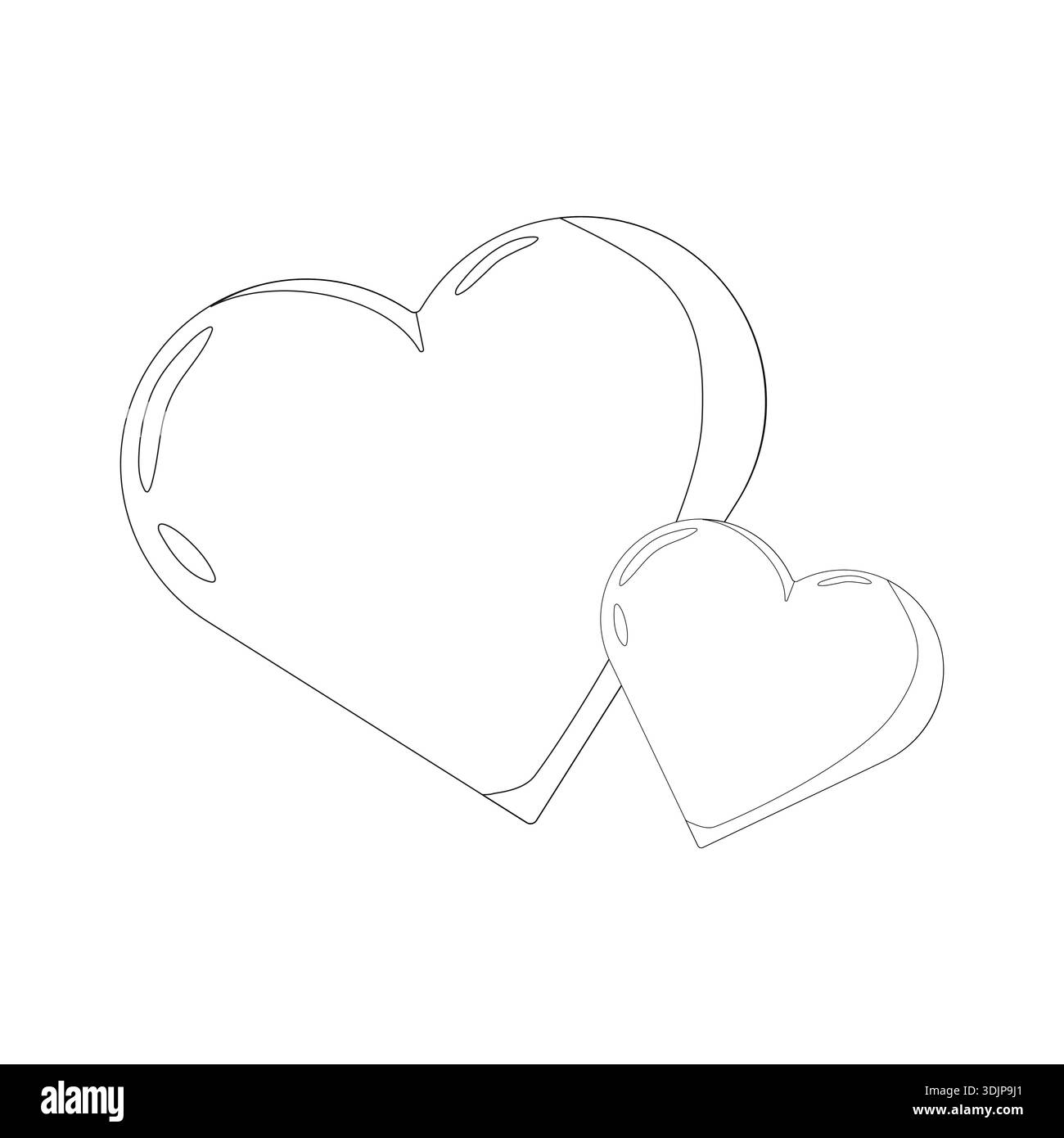 Stile minimalista con linee cardiache sovrapposte Illustrazione Vettoriale