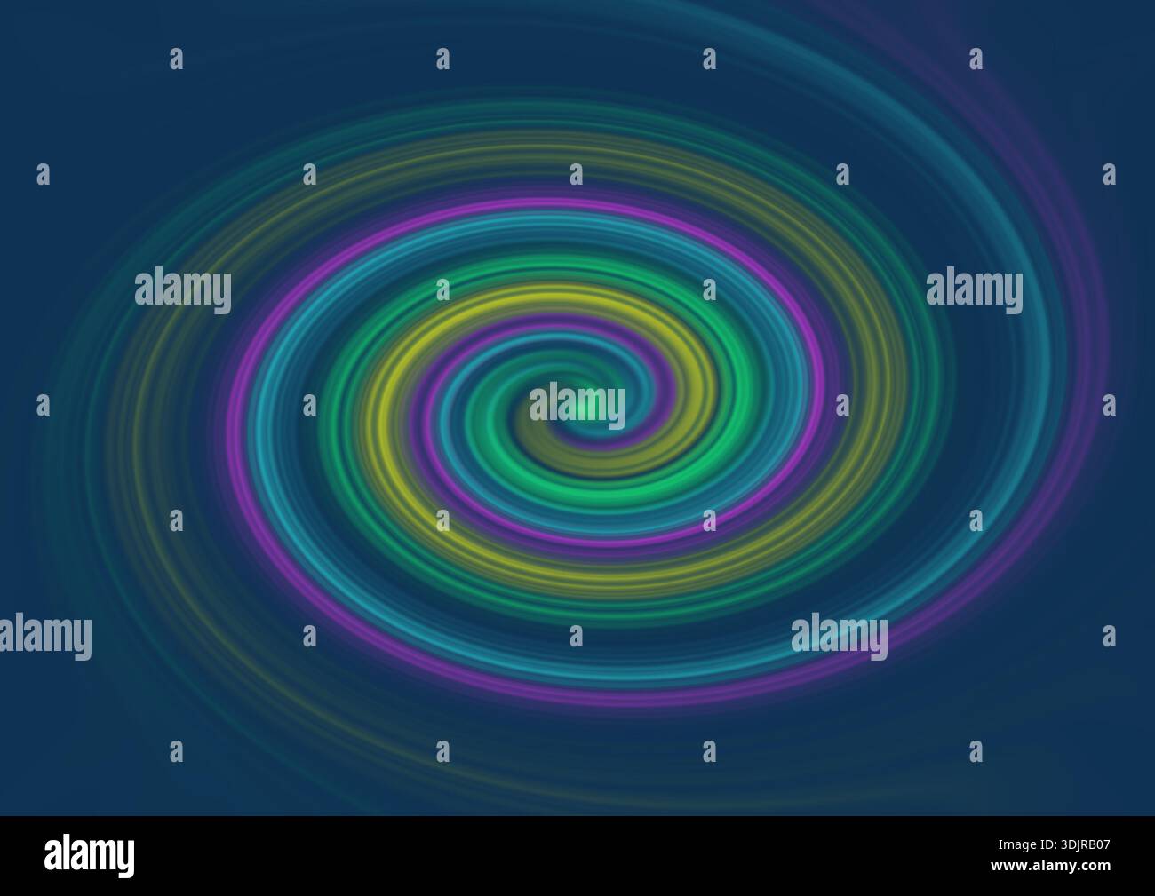 spirale colorata astratta su sfondo blu, illustrazione Foto Stock
