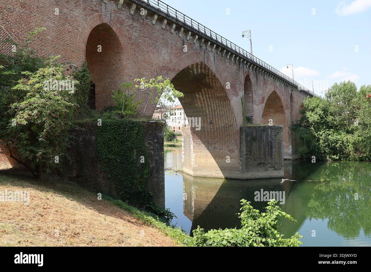 Le vieux pont sur la rivière le Tarn, ville de Montauban, département du Tarn et Garonne, Francia Foto Stock