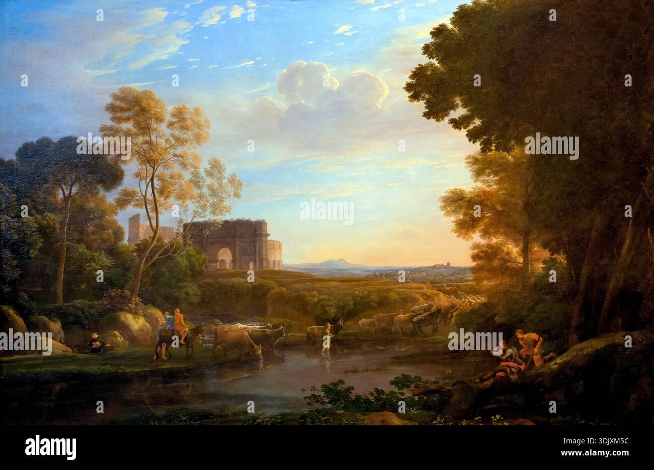 Pastorale con l'Arco di Costantino, Claude Lorrain, 1648 Foto Stock