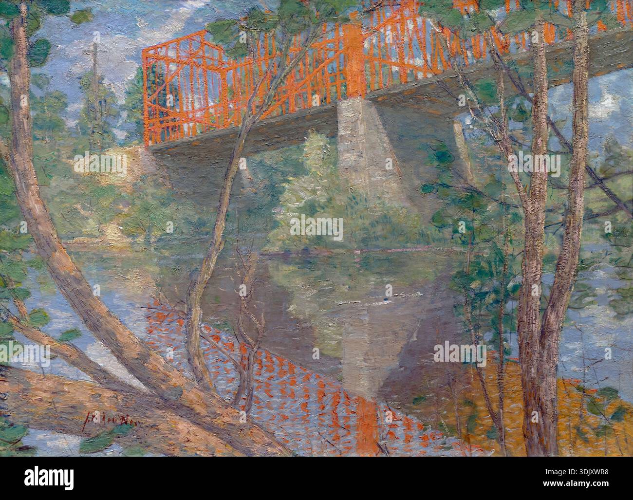 Il Ponte Rosso, J Alden Weir, 1895 Foto Stock