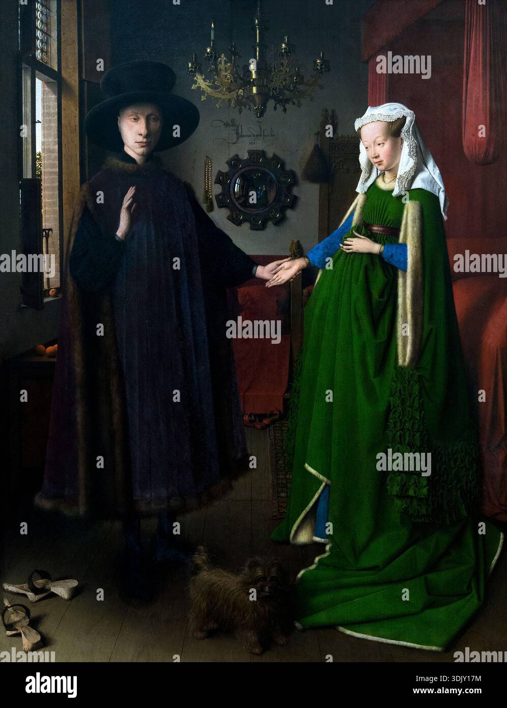 Ritratto di Giovanni Arnolfini, Arnolfini Ritratto, di Jan van Eyck, 1434, National Gallery, Londra, Inghilterra, Regno Unito, Regno Unito, Europa Foto Stock