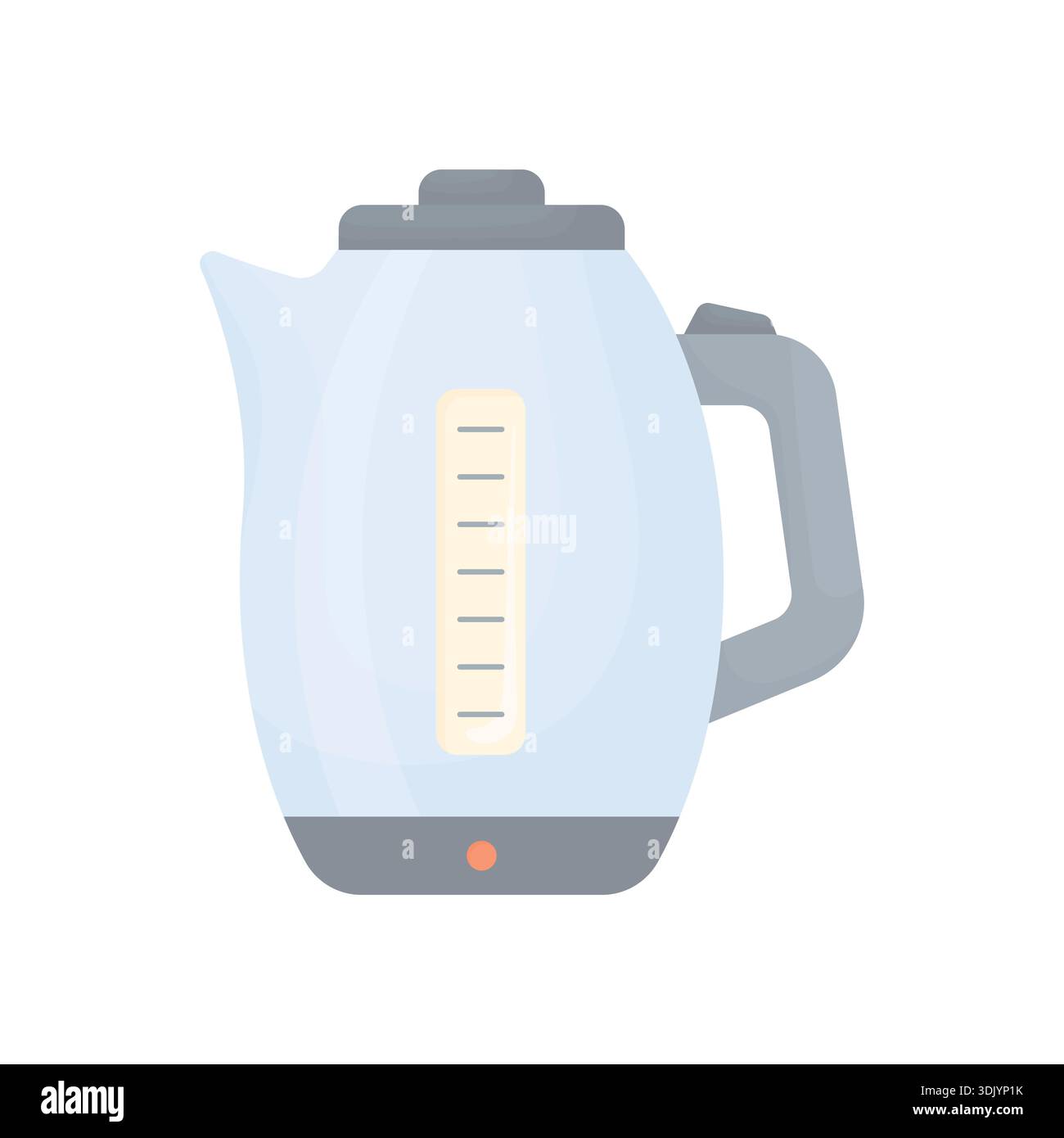 Bollitore elettrico su sfondo bianco. Tè caldo. Elettrodomestici da cucina. Illustrazione Vettoriale