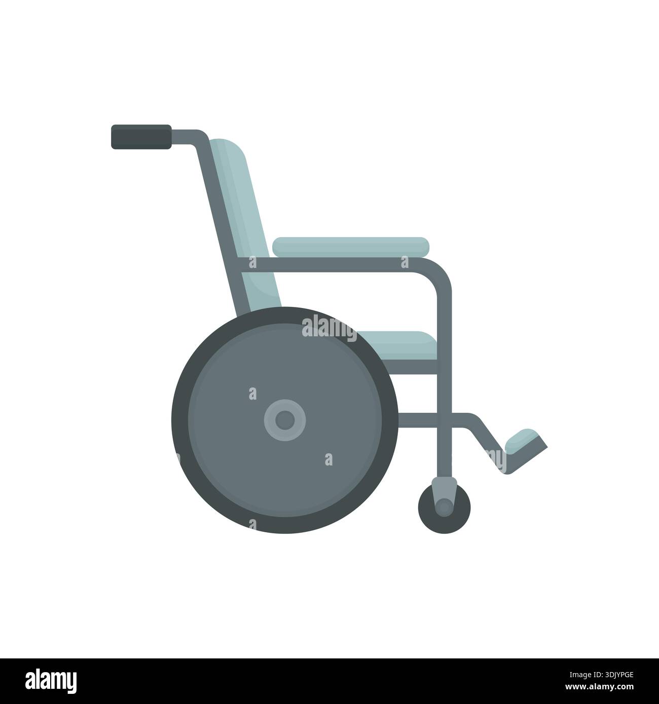 Sedia a rotelle. Semplice icona sedia a rotelle. Trasporto per persone con disabilità Illustrazione Vettoriale