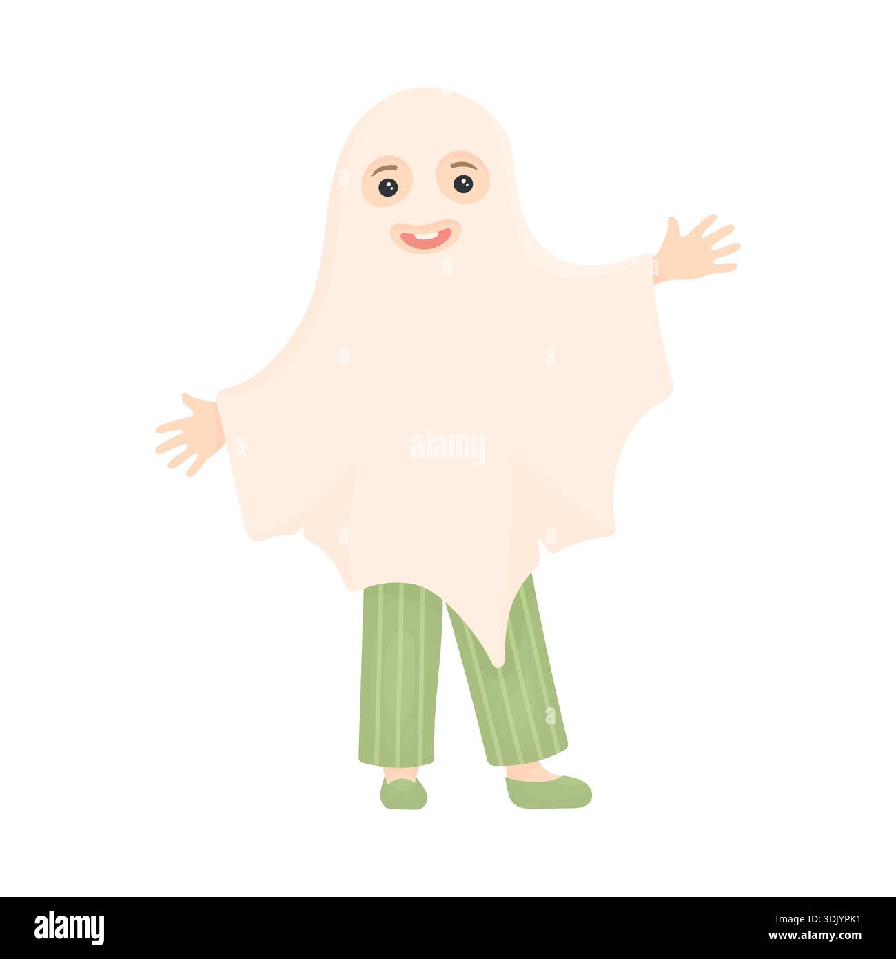 Costume Da Fantasma Per Bambini, Bianco Con Zucca, Mantello Per Halloween, Taglia Unica