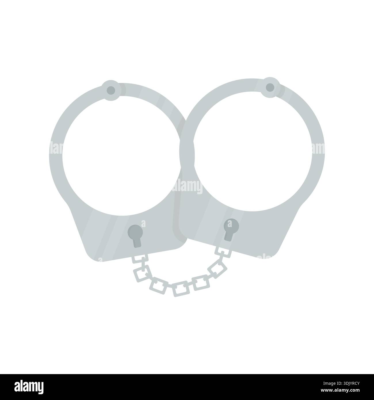 Polsini di ferro. L'equipaggiamento della polizia. Concetto di arresto di un criminale Illustrazione Vettoriale