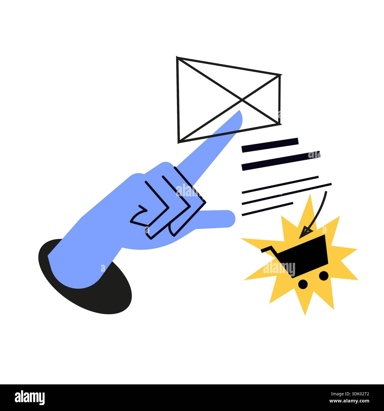 Un bel clipart dallo stile piatto infantile. Perfetto per cornici, decorazioni e stampe. Illustrazione stock degli elementi di design. Foto Stock