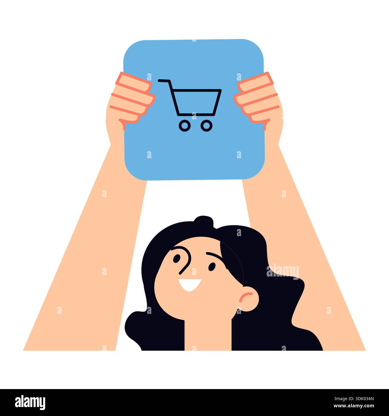 Un bel clipart dallo stile piatto infantile. Perfetto per cornici, decorazioni e stampe. Illustrazione stock degli elementi di design. Foto Stock