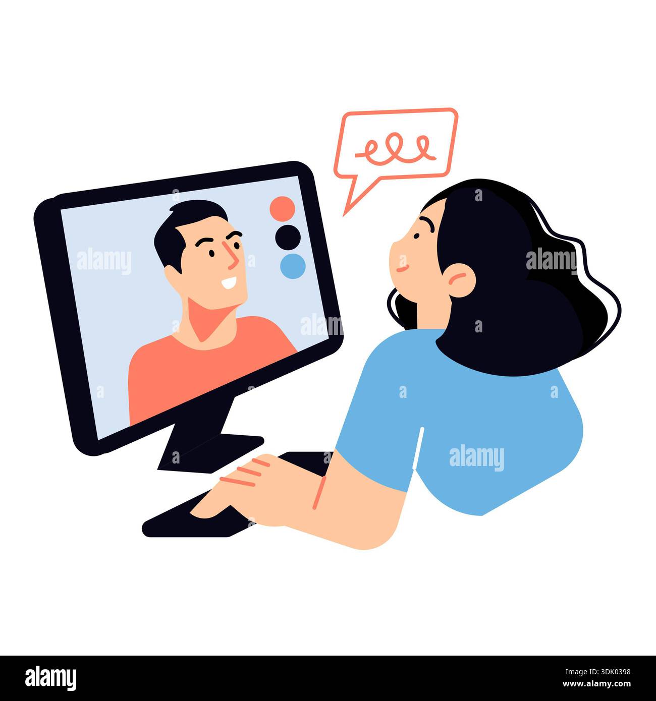 Un bel clipart dallo stile piatto infantile. Perfetto per cornici, decorazioni e stampe. Illustrazione stock degli elementi di design. Foto Stock