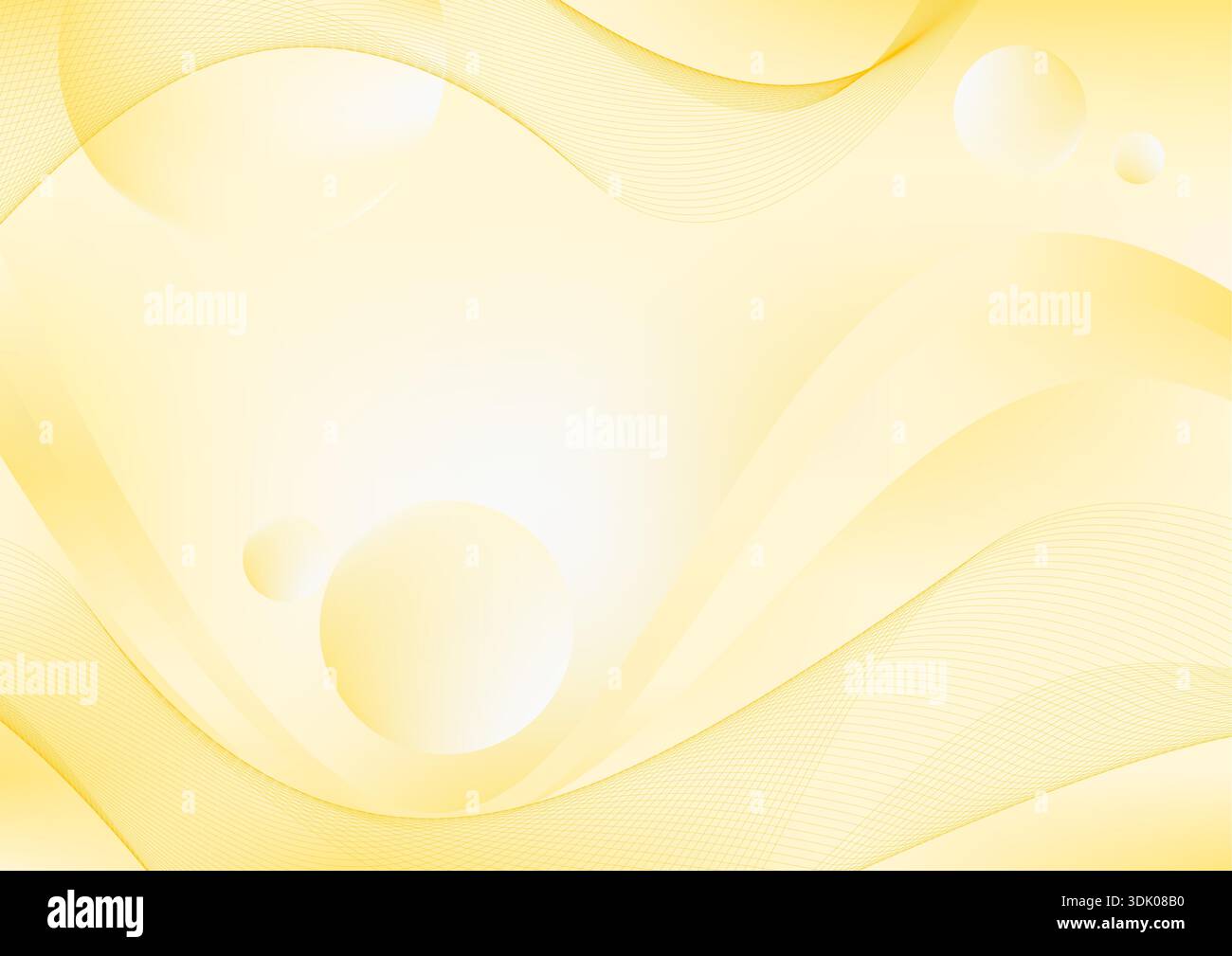 sfondo giallo chiaro astratto con linee e onde fluide Illustrazione Vettoriale