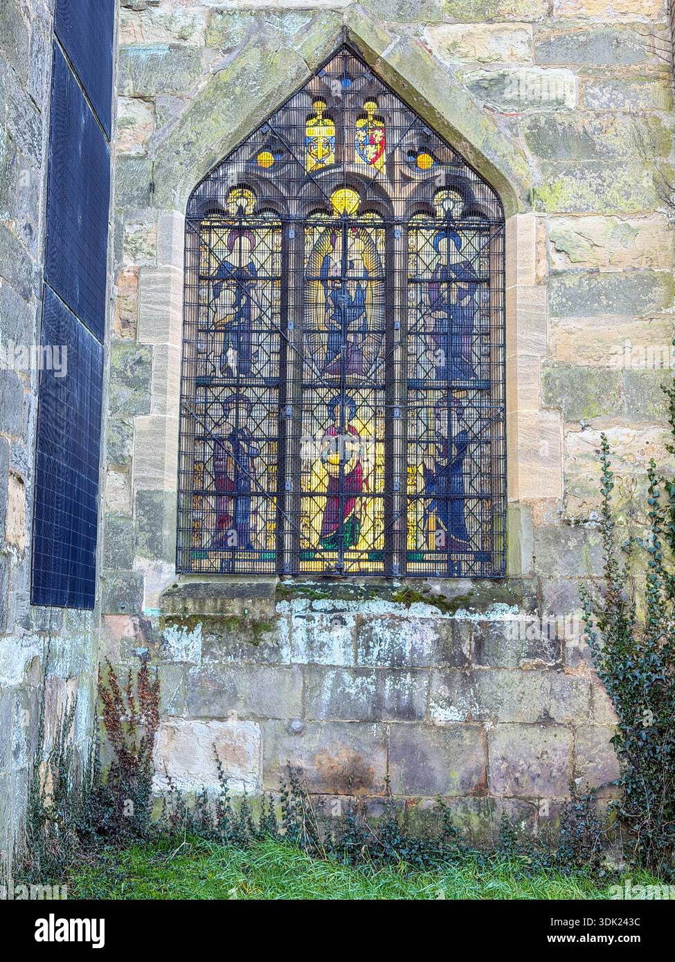Chiesa parrocchiale di St. Bartholomew, classificata di primo grado, presso Elvaston Castle Country Park Derby in una giornata di inverno soleggiato.Derbyshire.Inghilterra.Regno Unito - Immagine stock catturata con smartphone