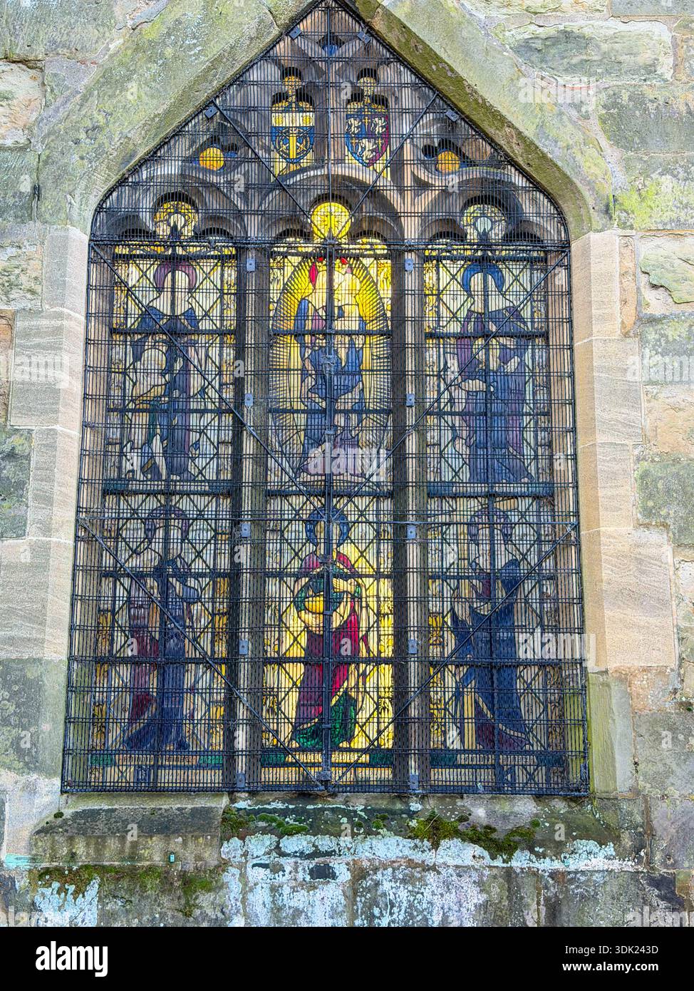 Chiesa parrocchiale di St. Bartholomew, classificata di primo grado, presso Elvaston Castle Country Park Derby in una giornata di inverno soleggiato.Derbyshire.Inghilterra.Regno Unito - Immagine stock catturata con smartphone