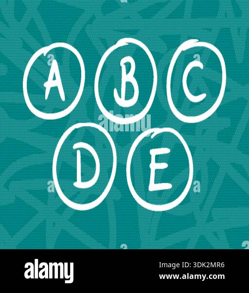 lettere a, b, c, d, e in cerchio Illustrazione Vettoriale