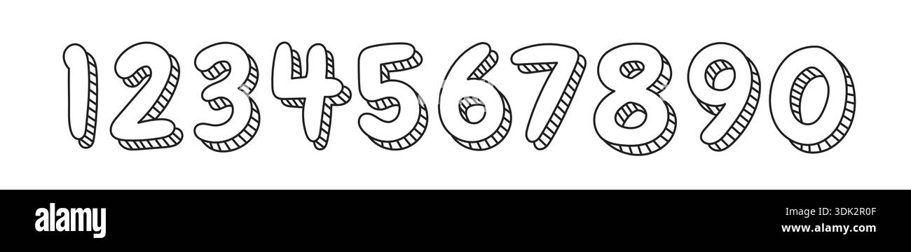 numeri matematici ordinati a colori. concetto di numeri vettoriali Illustrazione Vettoriale