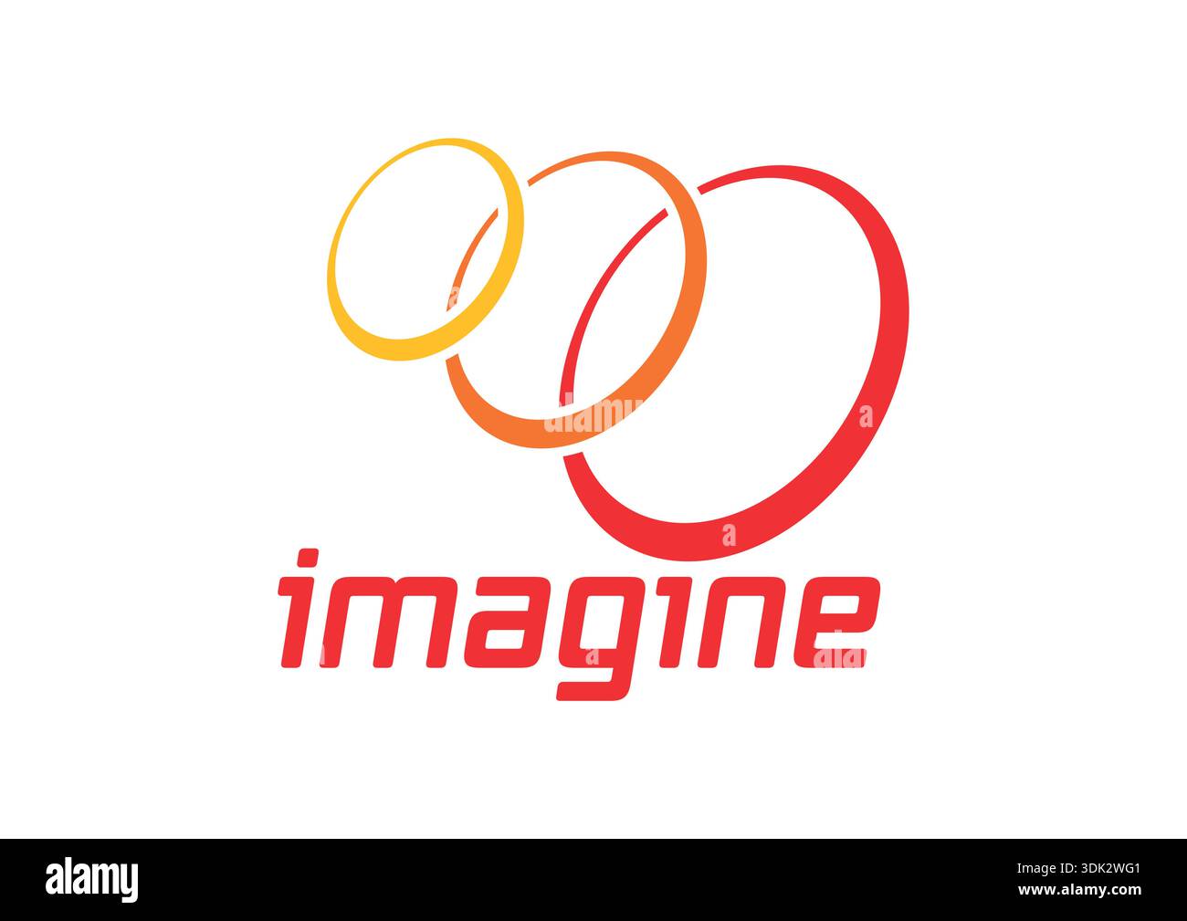 cerchi colorati in prospettiva e la parola imagine. logo rosso imagine Illustrazione Vettoriale