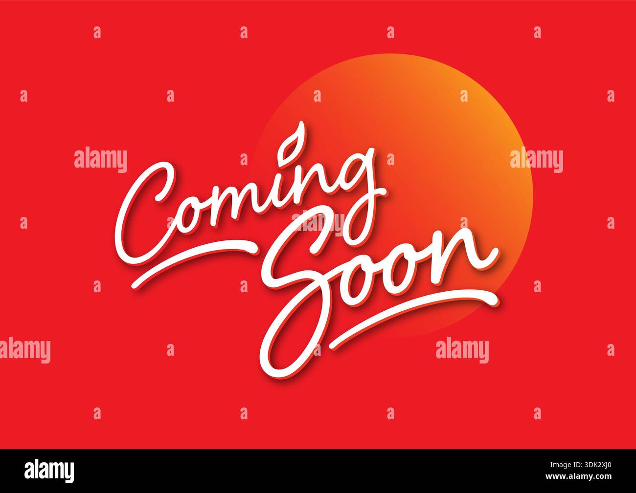 presto disponibile su sfondo rosso. disponibile a breve. calligrafia in arrivo. Illustrazione Vettoriale