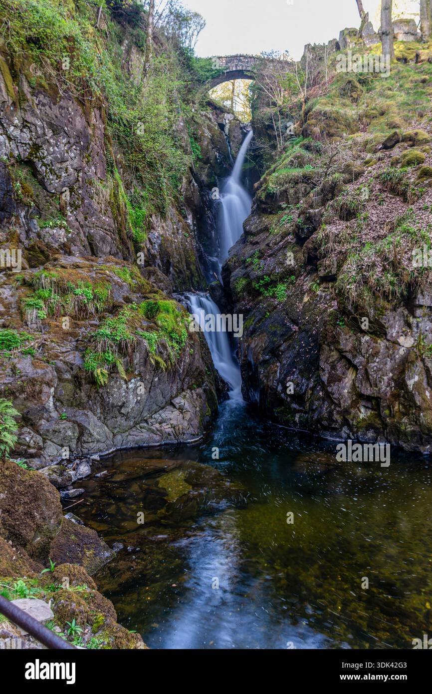 Aira Force Waterfall, Lake District Foto Stock