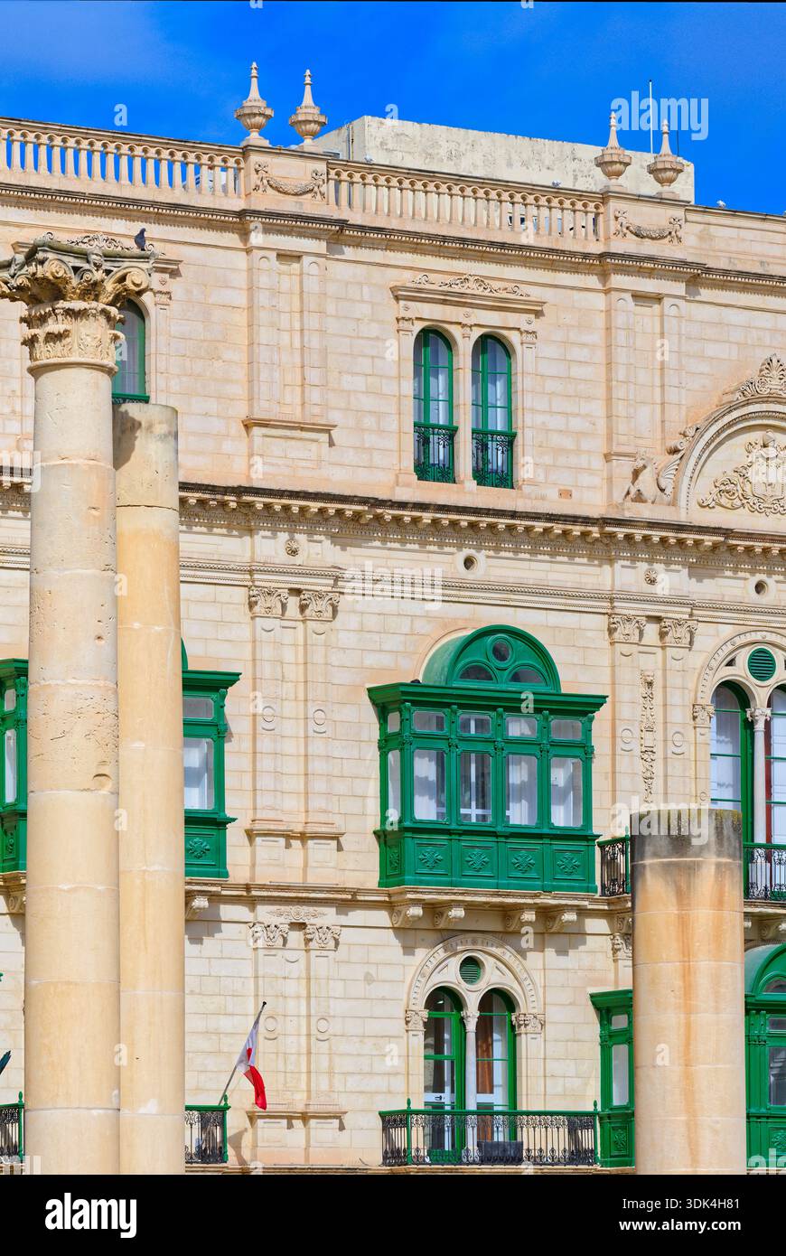 Palazzo Ferreria al Pjazza Teatru Rjal, Valletta, Malta Foto Stock