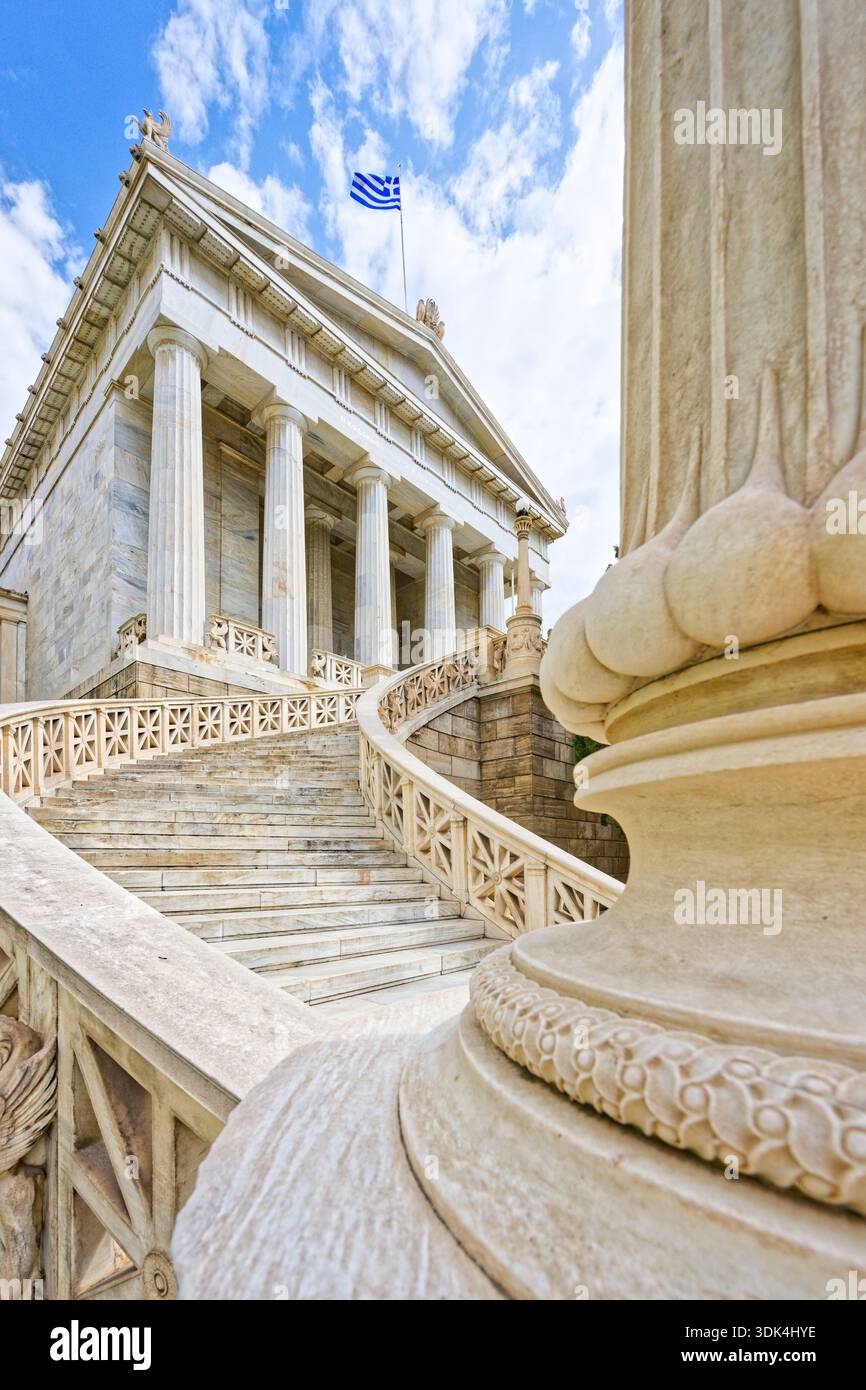 Edificio principale storico, Biblioteca Nazionale di Grecia, Centro, Atene, Grecia Foto Stock