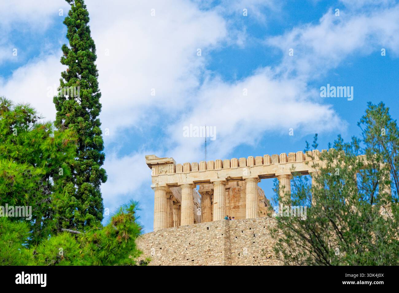 Vista dal sud dell'Acropoli, centro, Atene, Grecia Foto Stock