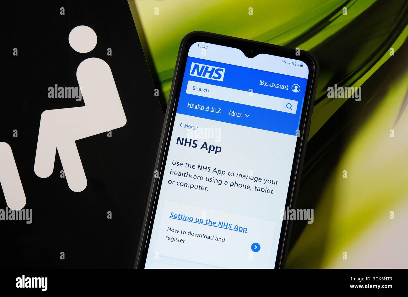 App NHS sullo schermo dello smartphone Foto Stock