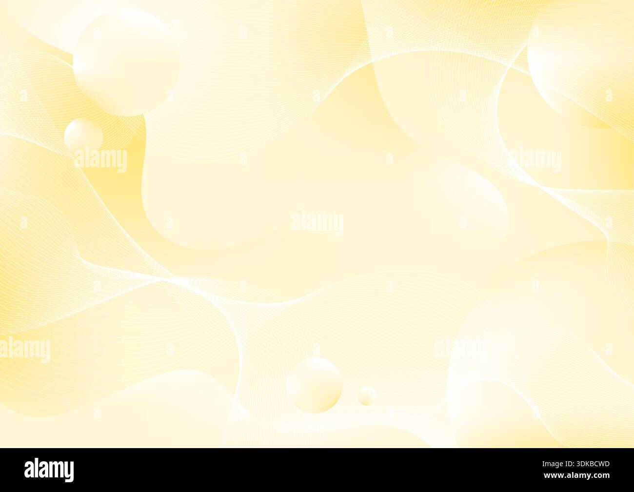 sfondo giallo brillante con linea d'onda bianca e bolle Illustrazione Vettoriale