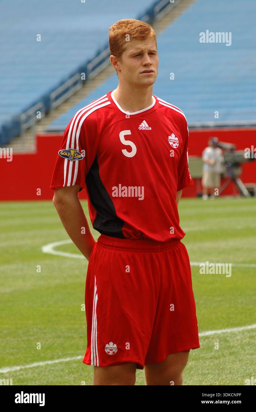 Foxboro USA 16 giugno 2007: CONCACAF Gold Cup quarti di finale Canada vs Guatemala la partita si conclude con una vittoria per 3:0 per i canadesi. aeroporto internazionale canadese Foto Stock