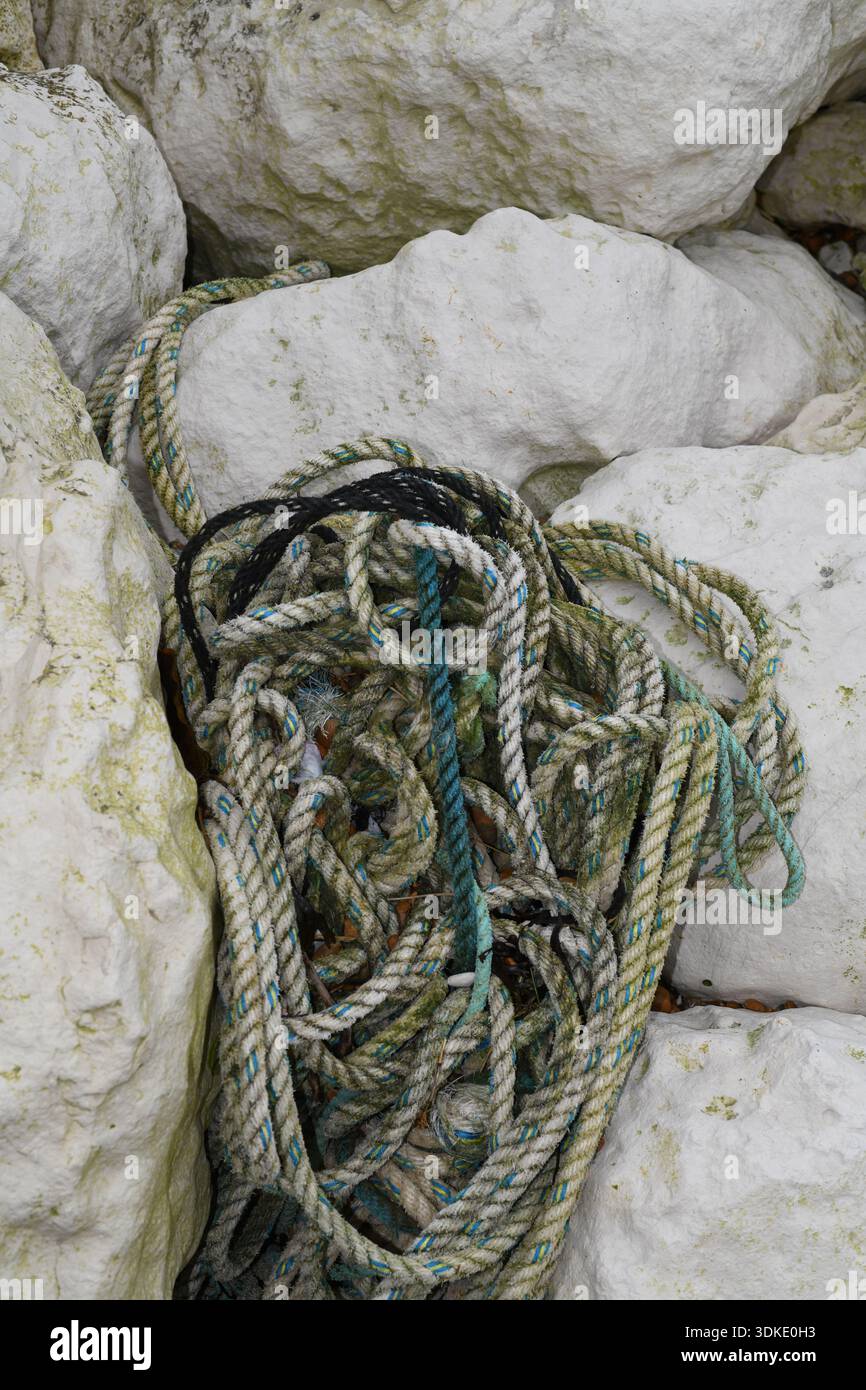 Corde su rocce bianche Foto Stock