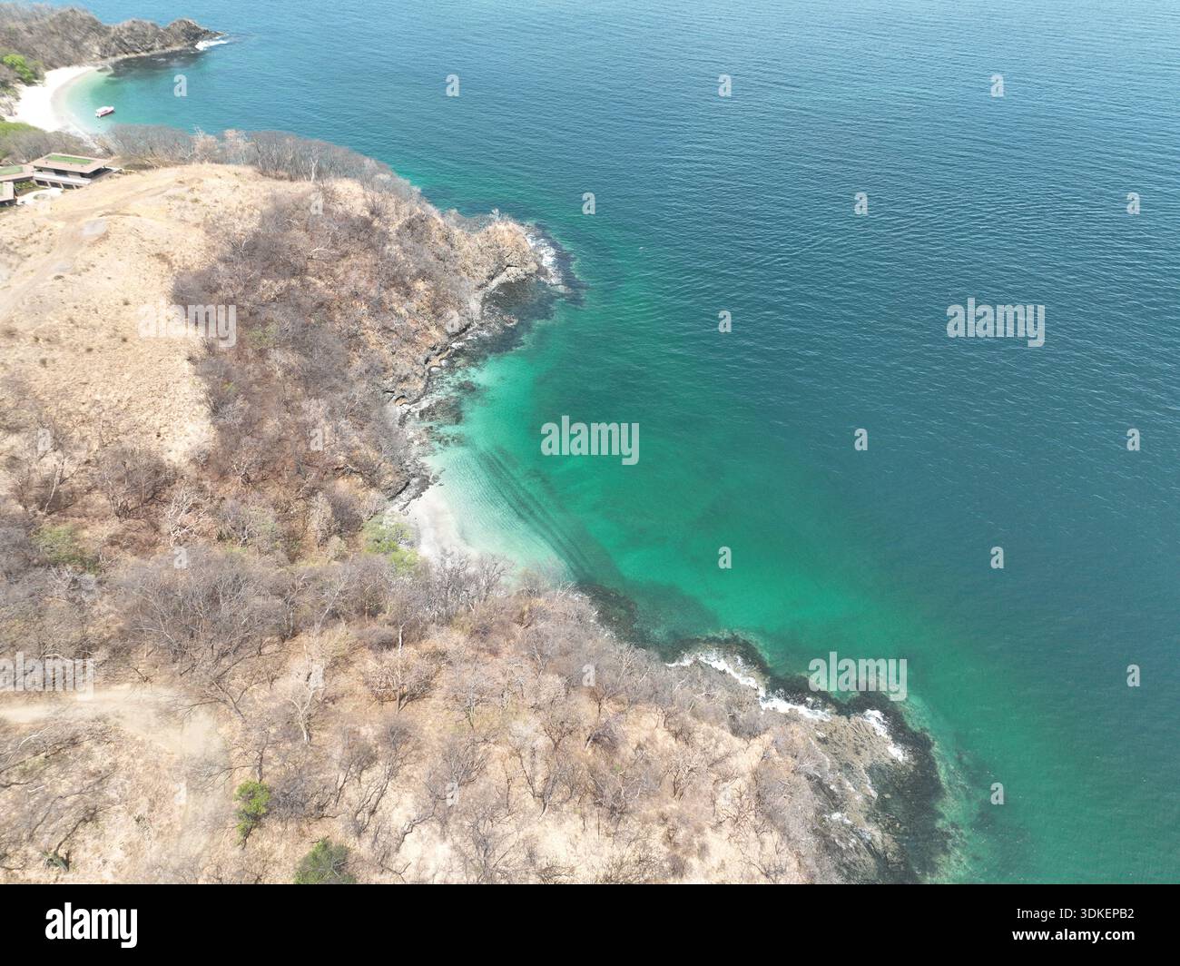 Splendida Playa Zapotillal, vista sulla spiaggia aerea di Guanacaste Foto Stock