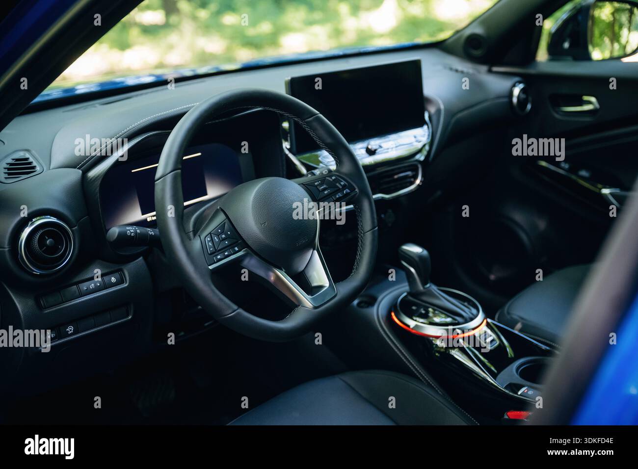 Interni, parte anteriore dell'auto moderna. Foto Stock