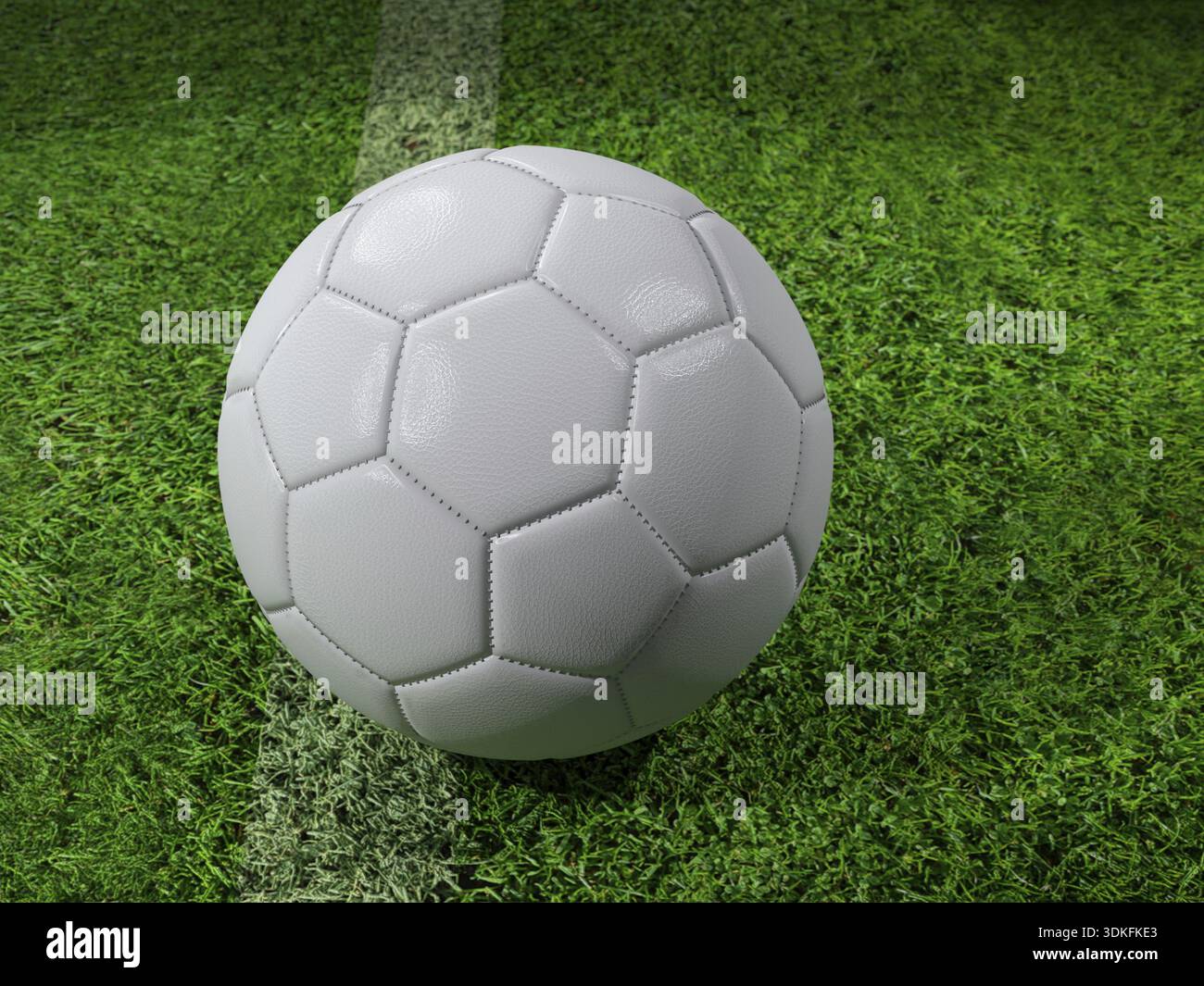 3D rendering del bianco pallone da calcio del passo Foto Stock