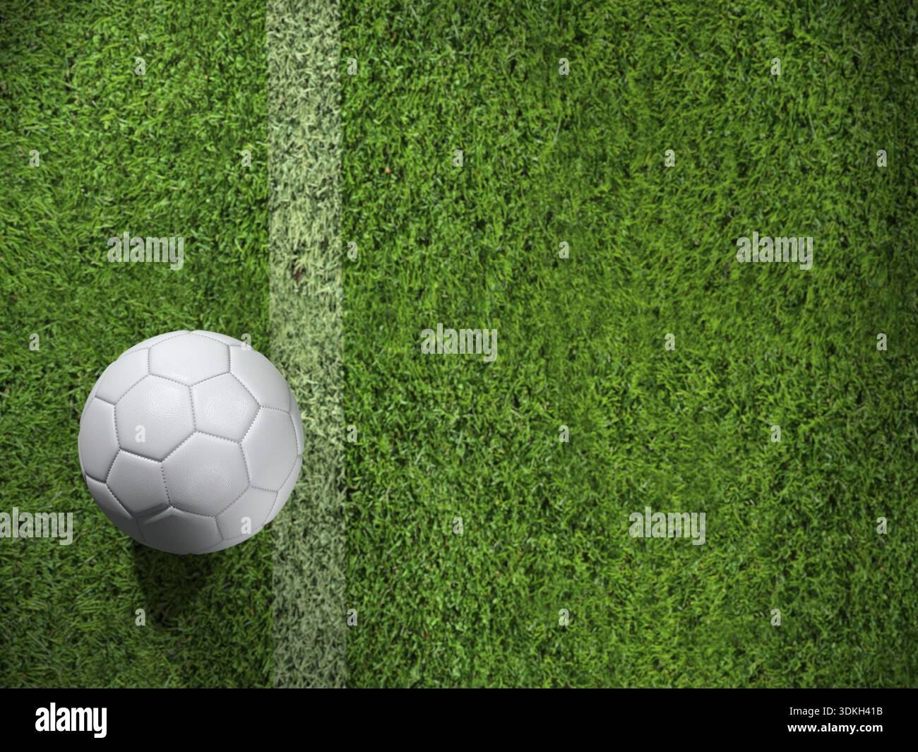 3D rendering del bianco pallone da calcio del passo Foto Stock