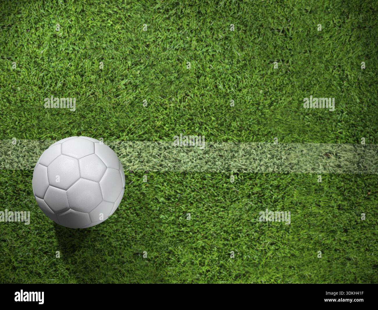 3D rendering del bianco pallone da calcio del passo Foto Stock