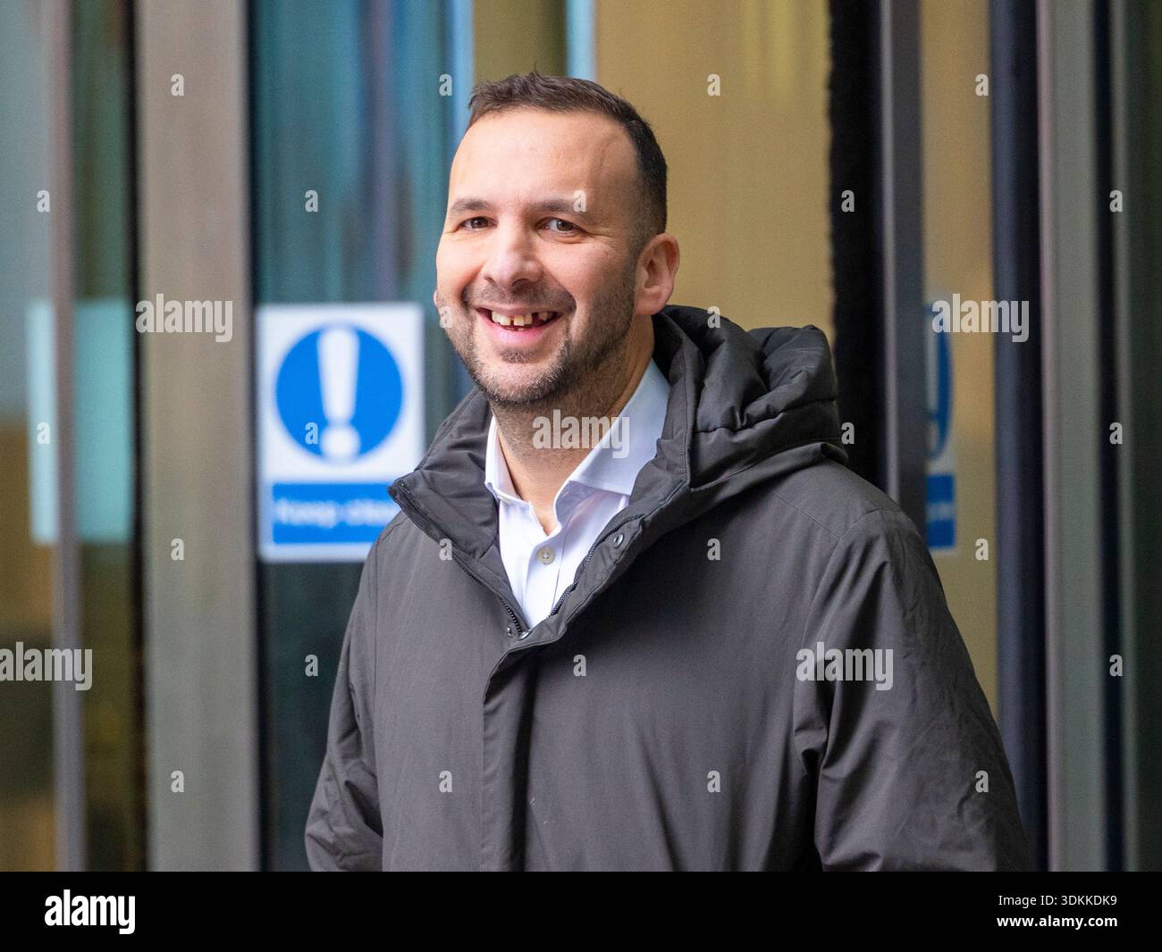Londra, Regno Unito. 1 febbraio 2026. Zack Polanski, leader del Partito Verde, alla BBC per domenica con Laura Kuenssberg. Crediti: Mark Thomas/Alamy Live News Foto Stock