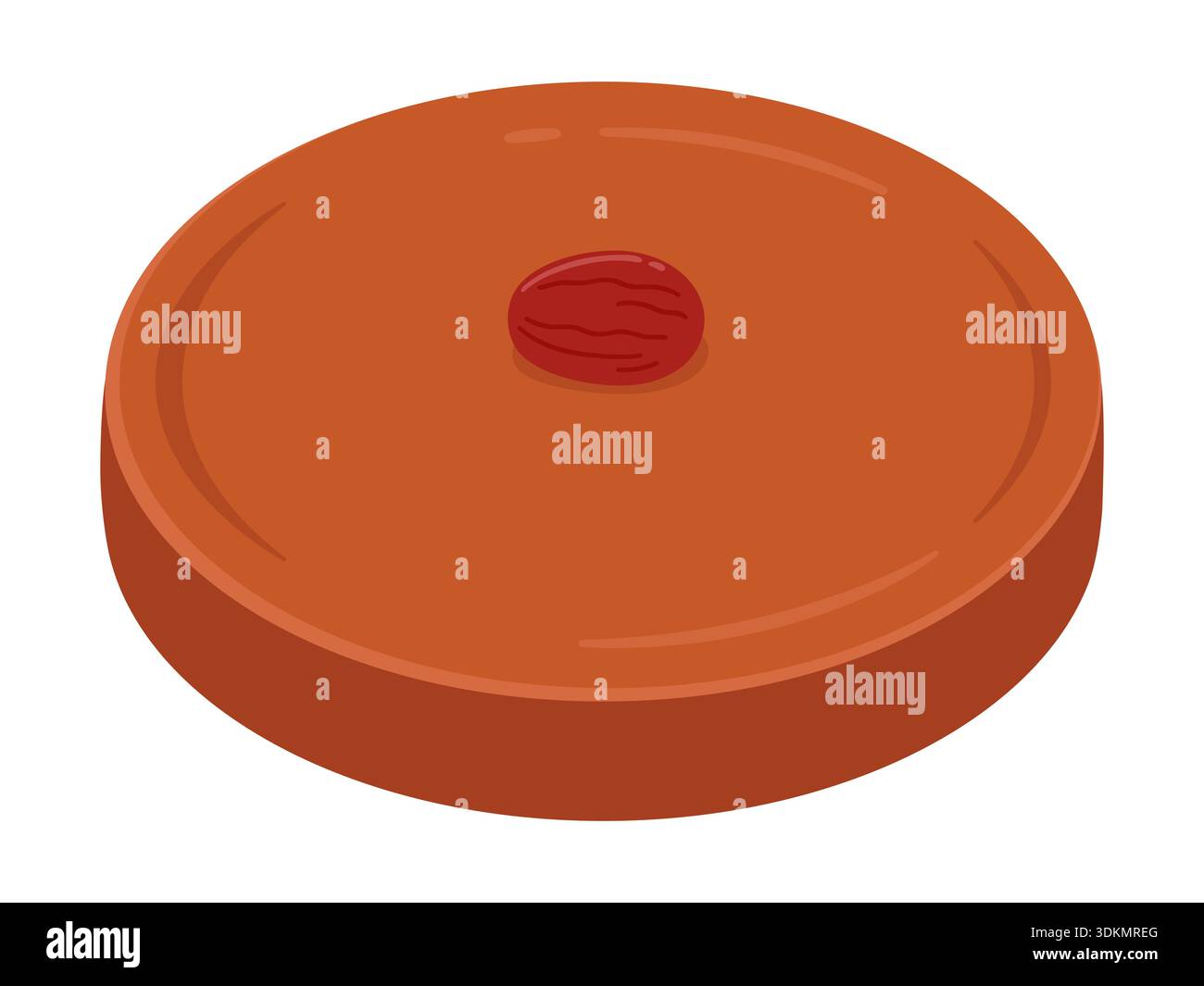 Nian Gao, tradizionale torta di riso appiccicosa del capodanno cinese con data. Semplice illustrazione grafica di clip vettoriali dei cartoni animati. Illustrazione Vettoriale