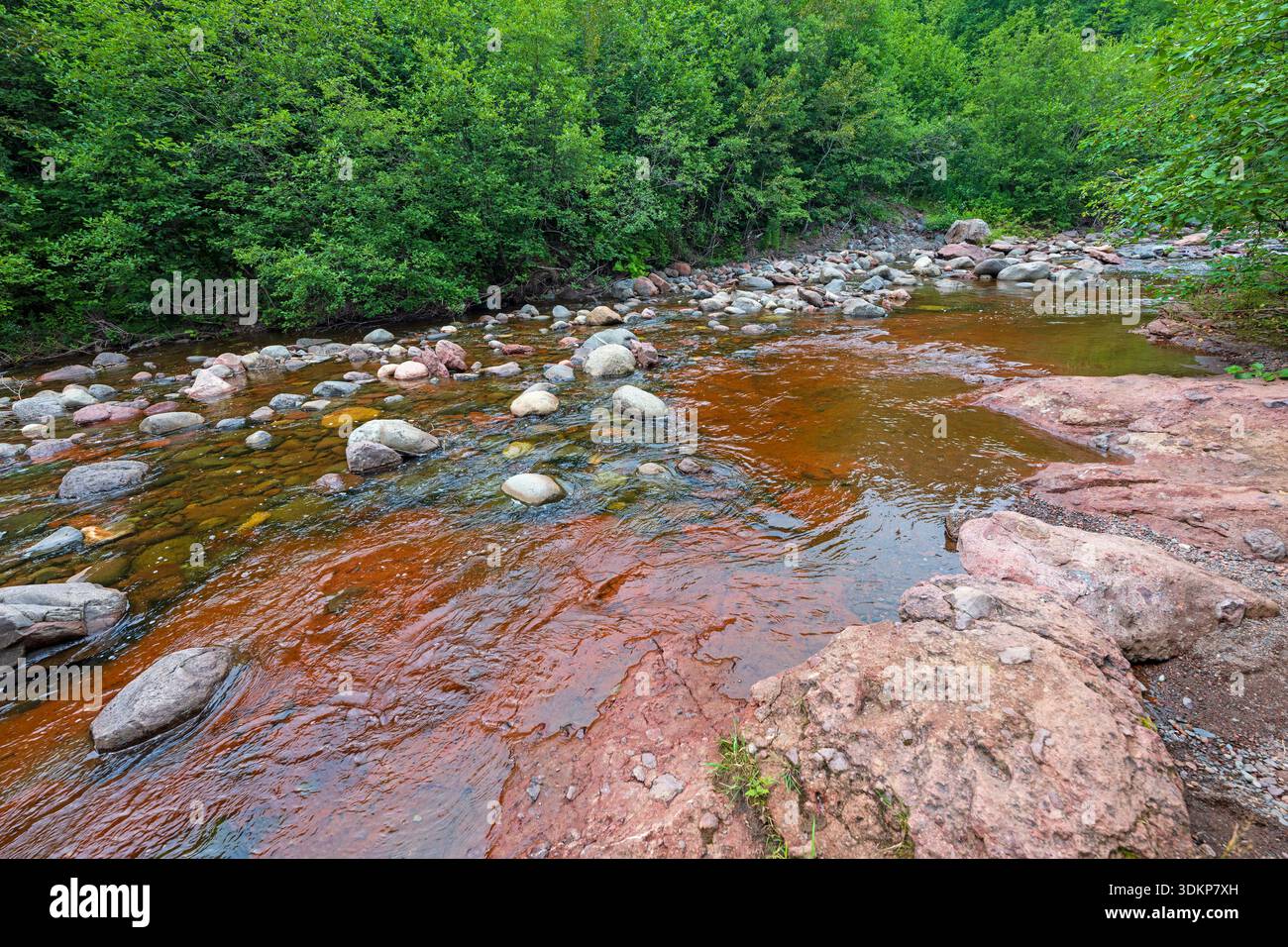 Rounded e Red Rocks del fiume Caribou in Minnesota Foto Stock