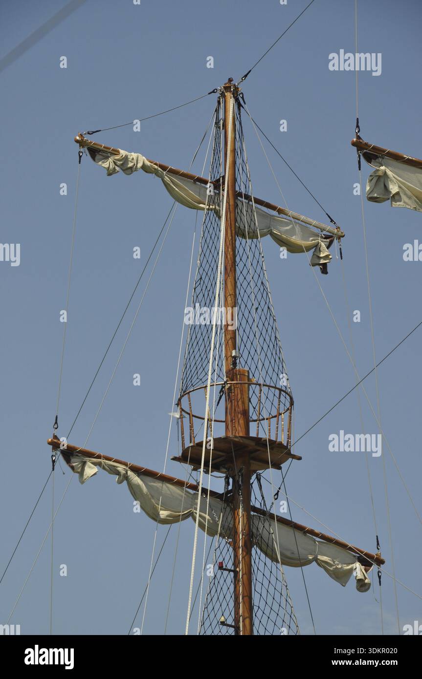 Albero di una barca, albero, barca, albero di una barca, nave, Turchia, Oriente, vela Foto Stock