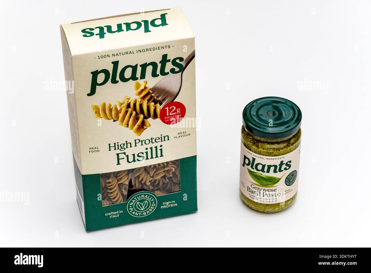 Fusilli ad alto contenuto proteico a base vegetale Foto Stock