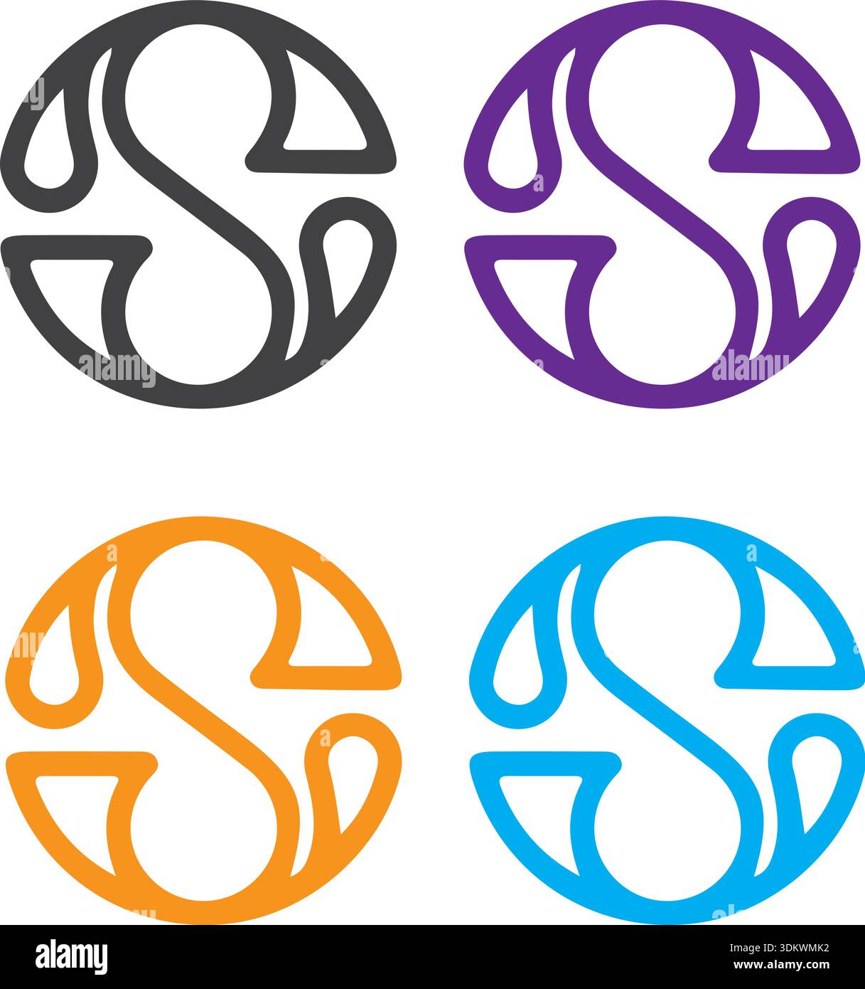 Lettera iniziale S con logo Rotate Recycle Loop Design esclusivo e moderno Illustrazione Vettoriale