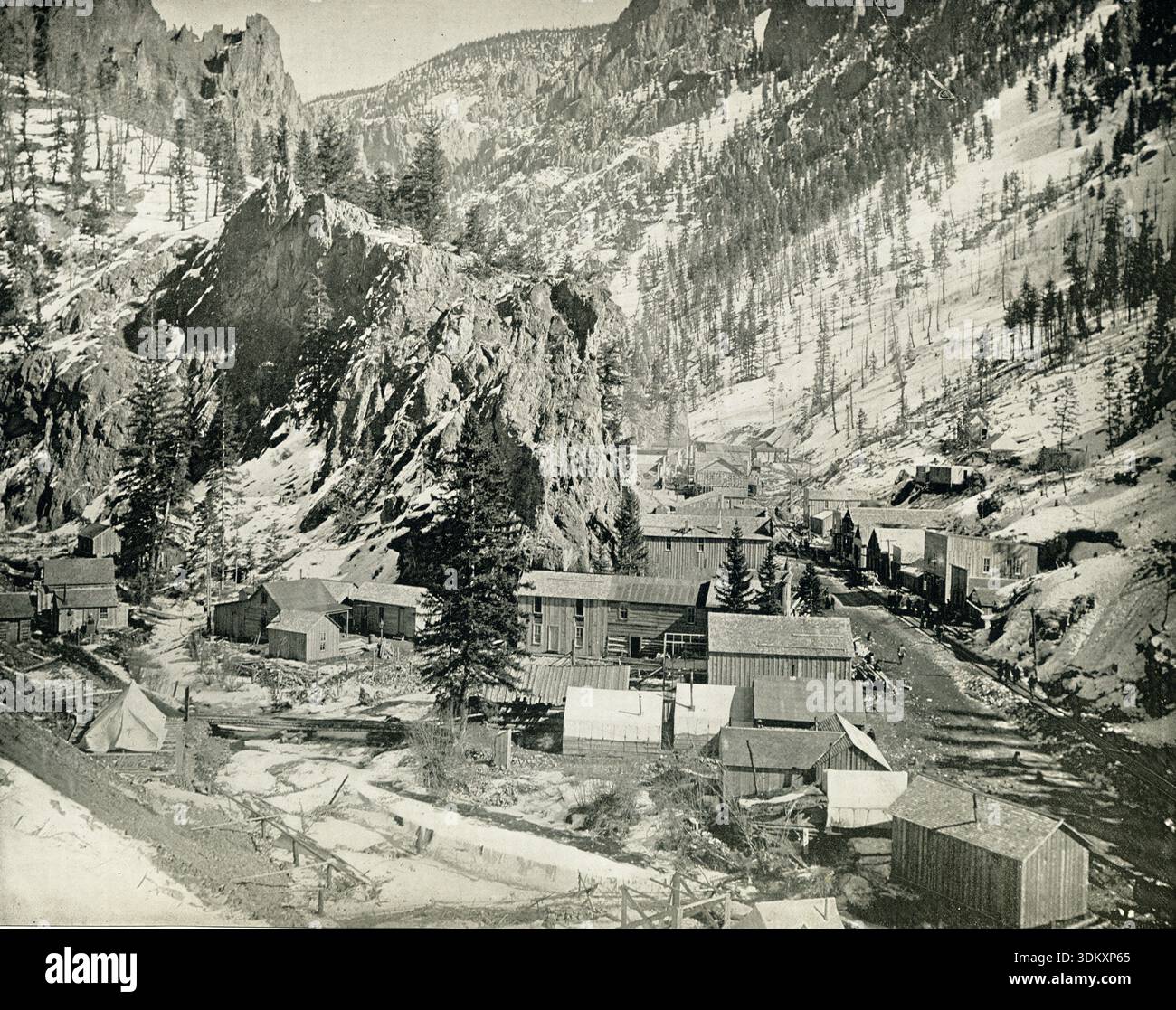 Mining Camp Nevada, fotografia d'epoca americana del XIX secolo Foto Stock