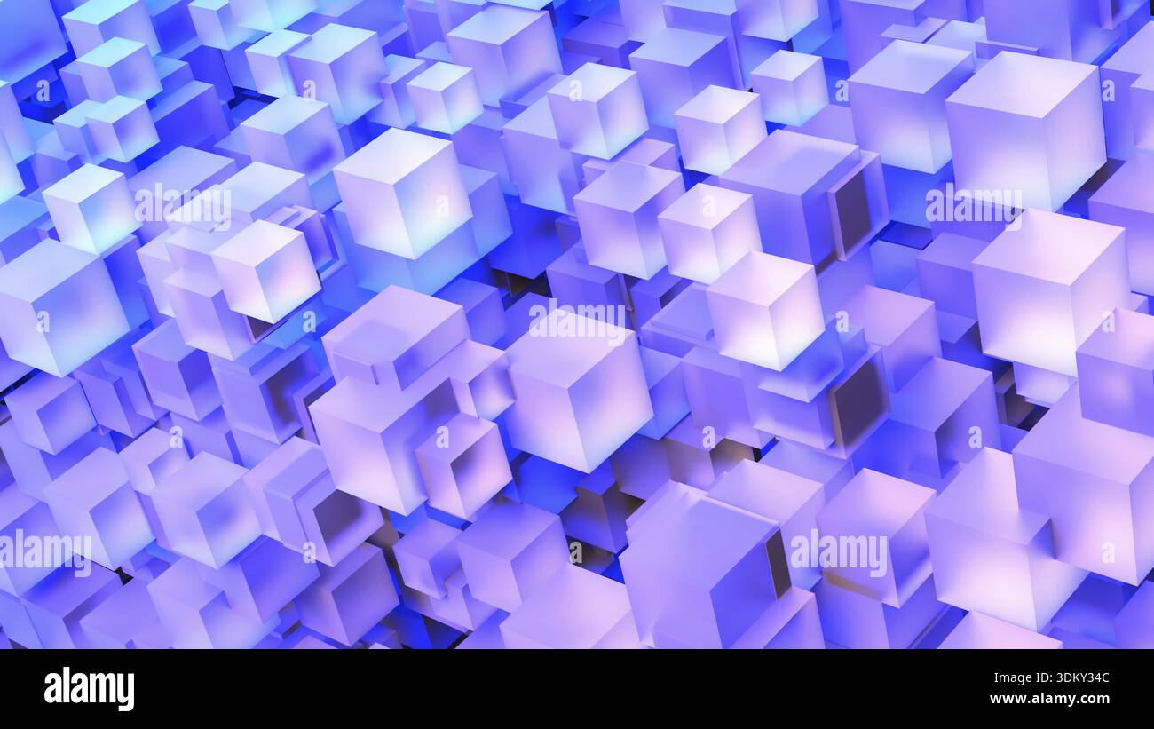 8K UHD generata dal calcolatore cubo 3D Arte dello stack Foto Stock