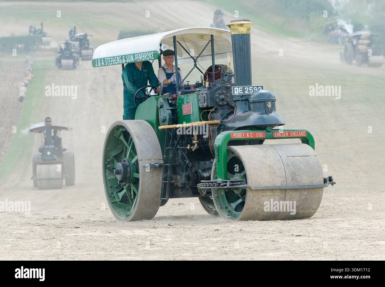 Robey Road Roller, costruito nel 1913, registrazione DE 2592, numero 32387, Great Dorset Steam Fair, 2013 Foto Stock