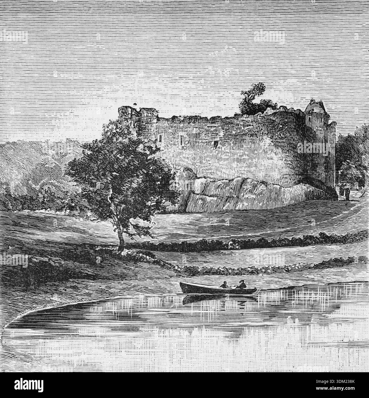 Dunstaffnage Castle, vicino Oban, Argyll e Bute, in Scozia, come apparve nel XIX secolo. Black and White Illustration from Our Own Country Vol 5 pubblicato da Cassell, Petter, Galpin & Co. Alla fine del XIX secolo. Foto Stock