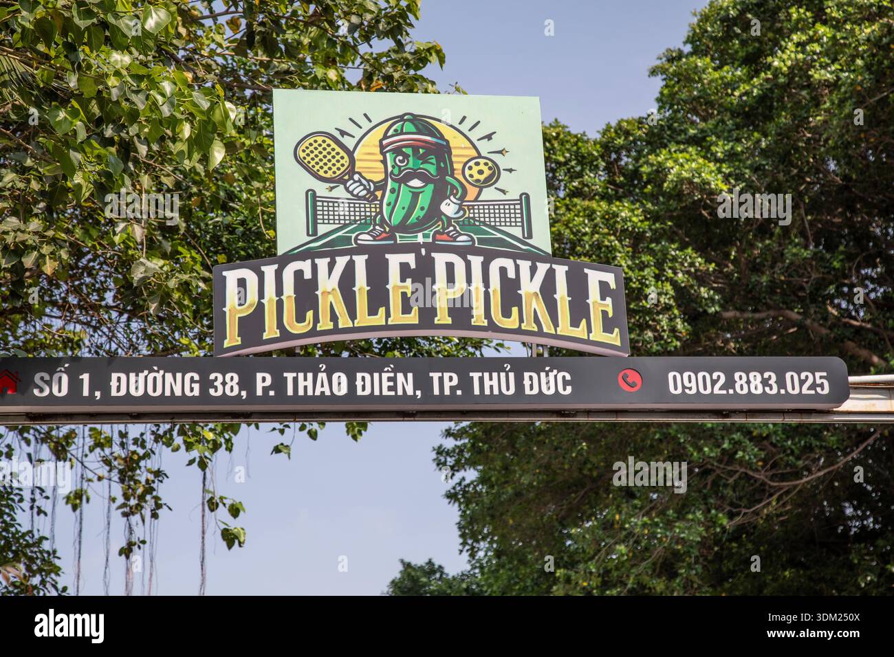 Pickle Pickle, un campo da pallacanestro a Thao Dien, ho chi Minh, Vietnam. Foto Stock
