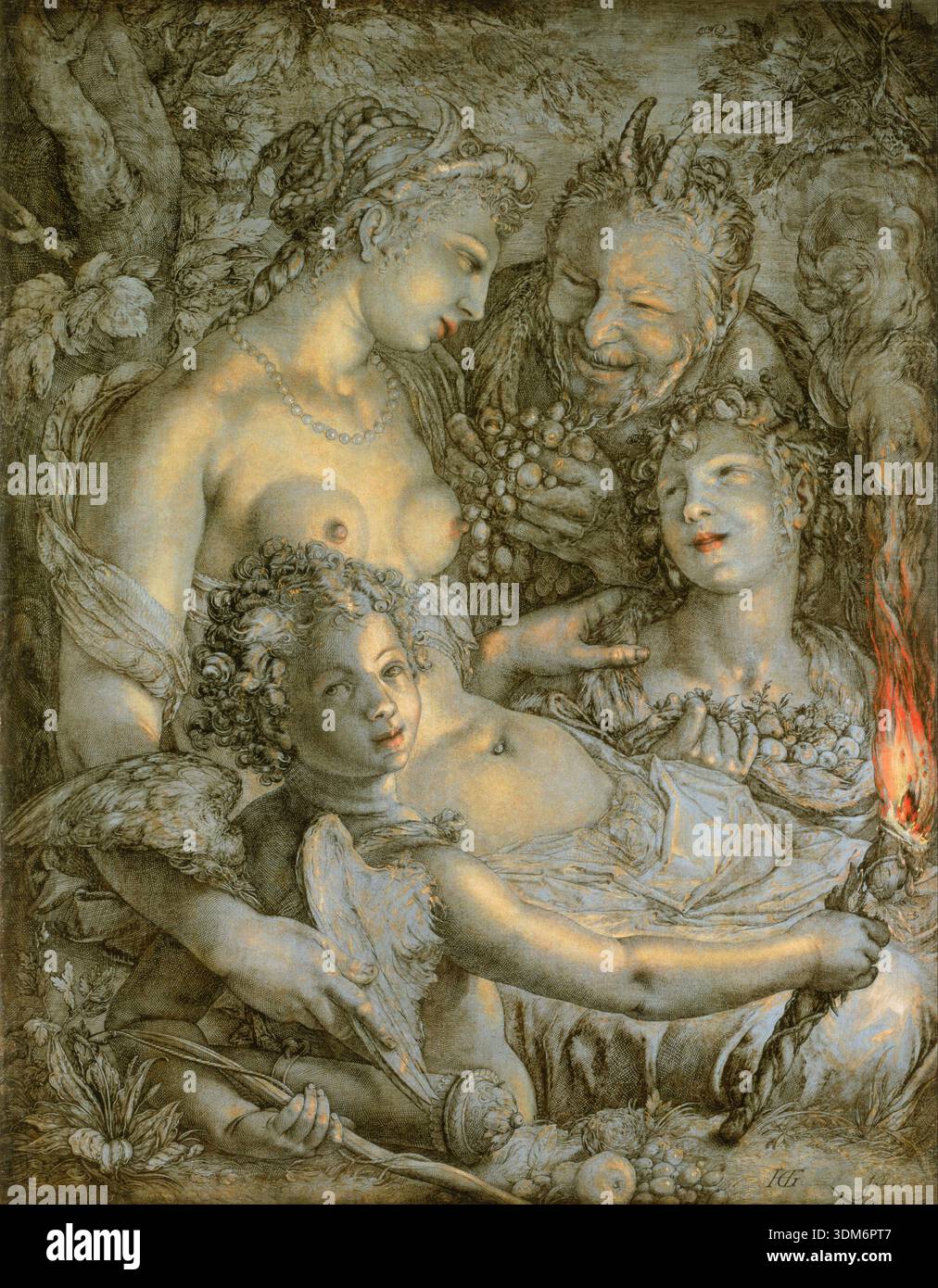 Sine Cerere et Baccho friget Venus Hendrik Goltzius - 1600 Foto Stock